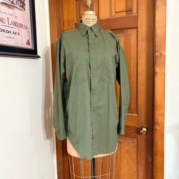 Vietnam Era US Navy Utility Shirt OG-107 Cotton Poplin USN Stencil NXSX Contract - Picture 2 of 13